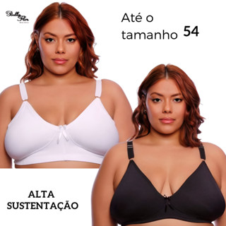 Kit com 2 Sutiãs Forma Grande Reforçado Sem Bojo Alça Reforçada Alta Sustentação