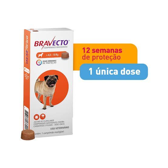 Antipulgas Bravecto 4,5 à 10 kg 1 Comprimido original em Oferta na Shopee