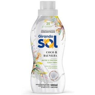 Amaciante de Roupas Concentrado Coco Baunilha (500 ml e 1 L) - Girando Sol em Oferta na Shopee