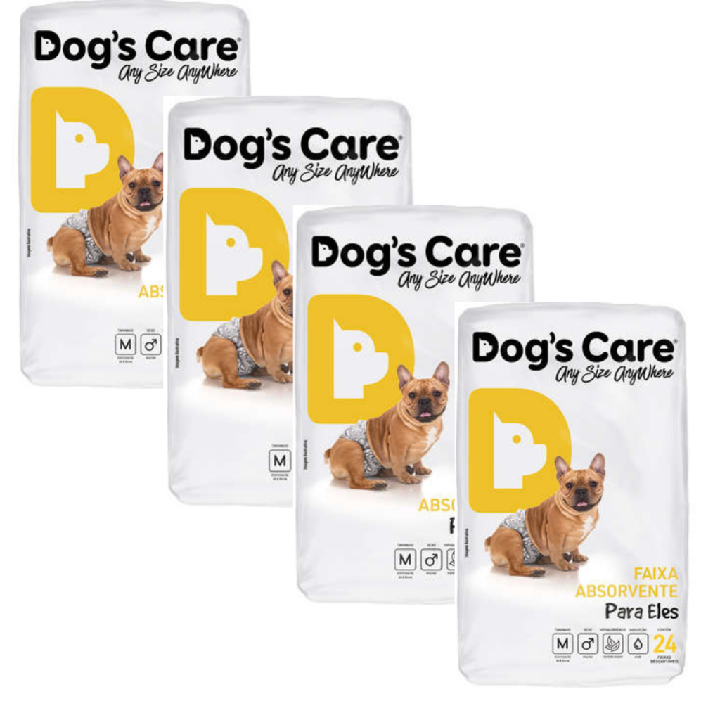 Kit Fralda Descartável Higiênica P/ Cães Macho Dogs Care M 96 Un em Oferta na Shopee
