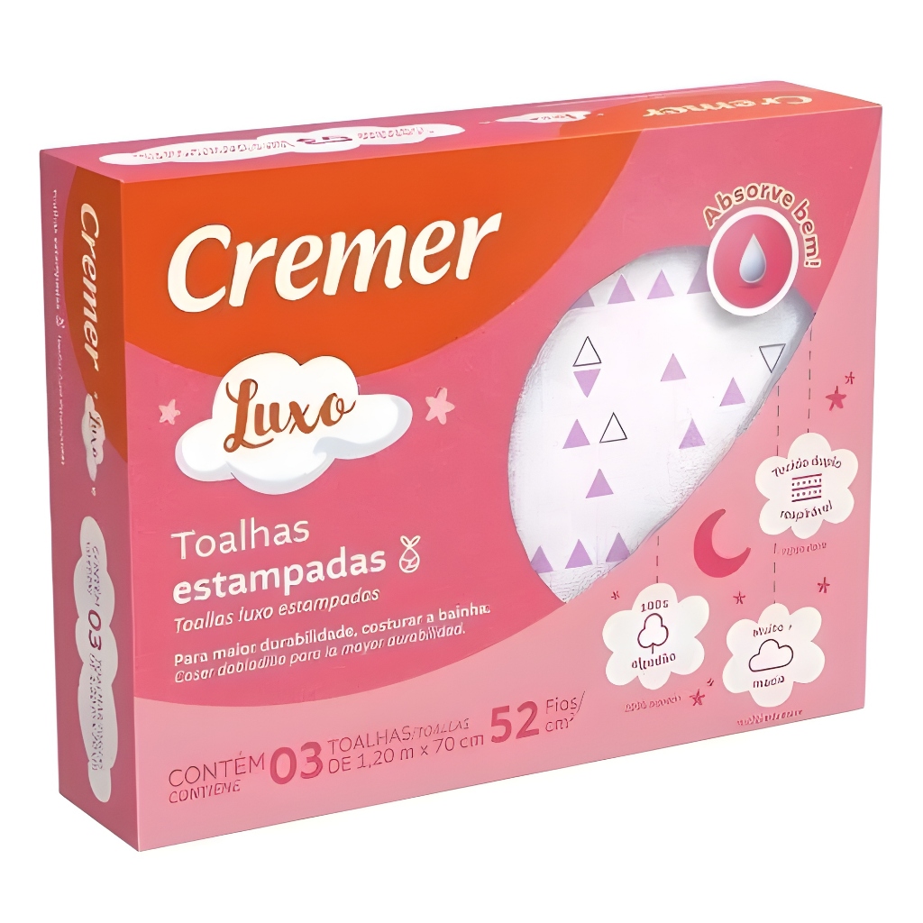 Toalha Cremer Luxo Estampada em Oferta na Shopee