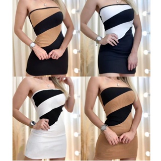 Vestido Duo Curto (Tomara que caia) em Oferta na Shopee