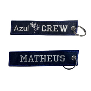 Chaveiro Tag Mala Tripulante Azul Personalizado em Oferta na Shopee