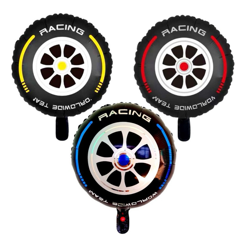 Kit C/10 Balões Metalizado Rodas /decoração Pista 45cm