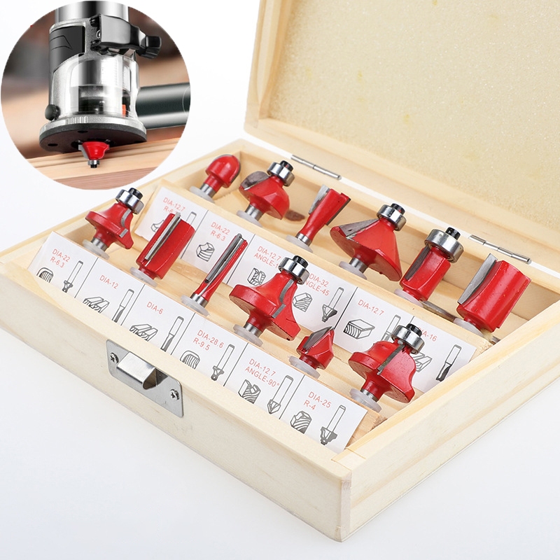 Jogo de Fresas Para Tupia Madeira Kit Completo 12 Peças Com Estojo em Oferta na Shopee