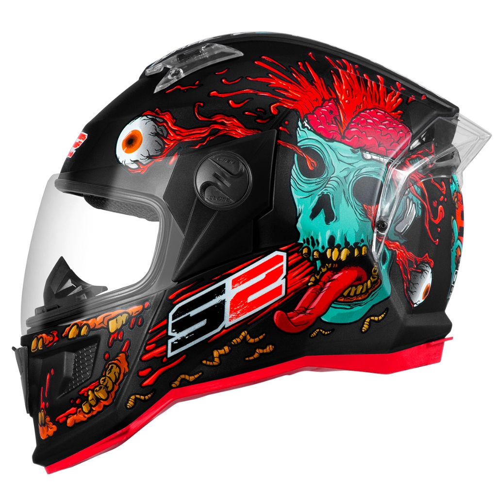 Capacete Pro Tork Stealth Zombie Brilhante Fechado