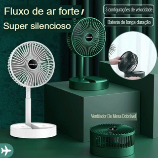 Ventilador Portátil Dobrável De Mesa Usb Recarregável Silencioso