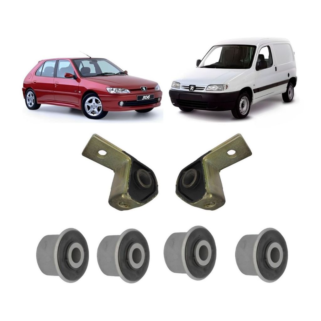 Kit 06 Bucha Bandeja Balança Dianteira Peugeot 306 Partner