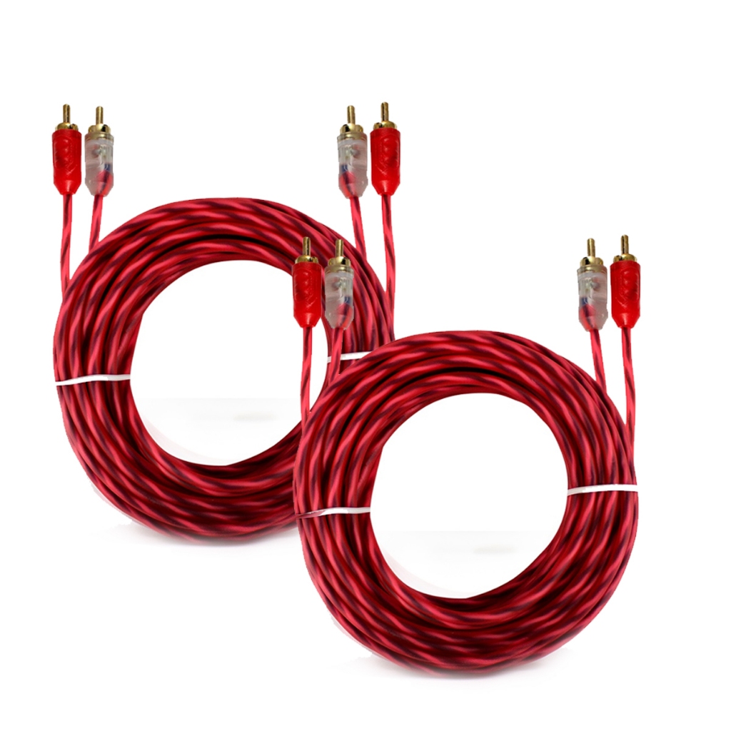 2 Cabo Rca 5mts Semi Blindado Cristal Bronze Audio e Video