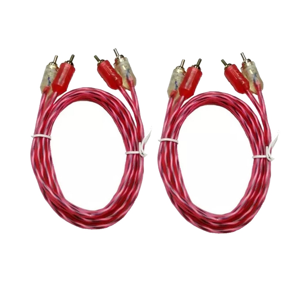 2 Cabo Rca 1mt Semi Blindado Cristal Bronze Audio e Video
