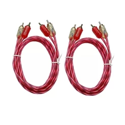 2 Cabo Rca 1mt Semi Blindado Cristal Bronze Audio e Video