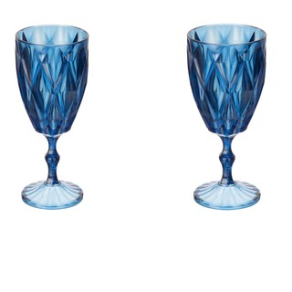 TAÇA DIAMANTE PARA VINHO - ACRILICO - 350ML - 2 UNI LINDAS CORES