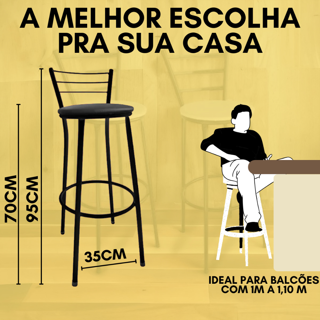 Detalhes do Banco Banqueta Banquinho Alta Bistrô Bancos Cozinha Bar Balcão Área Gourmet Churrasqueira Agrantt