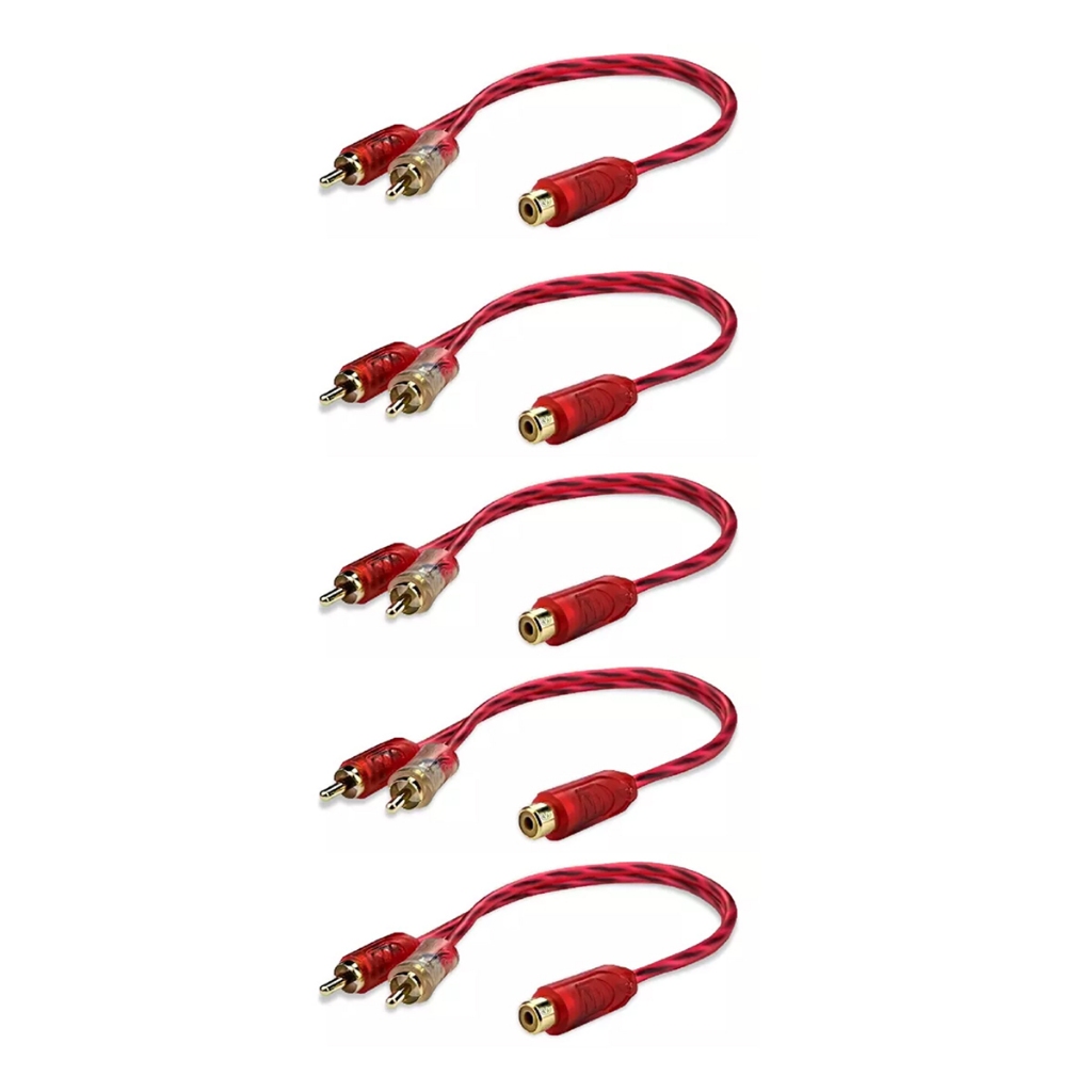 5 Cabo Rca Y 2m1f Semi Blindado Cristal Bronze Audio e Video