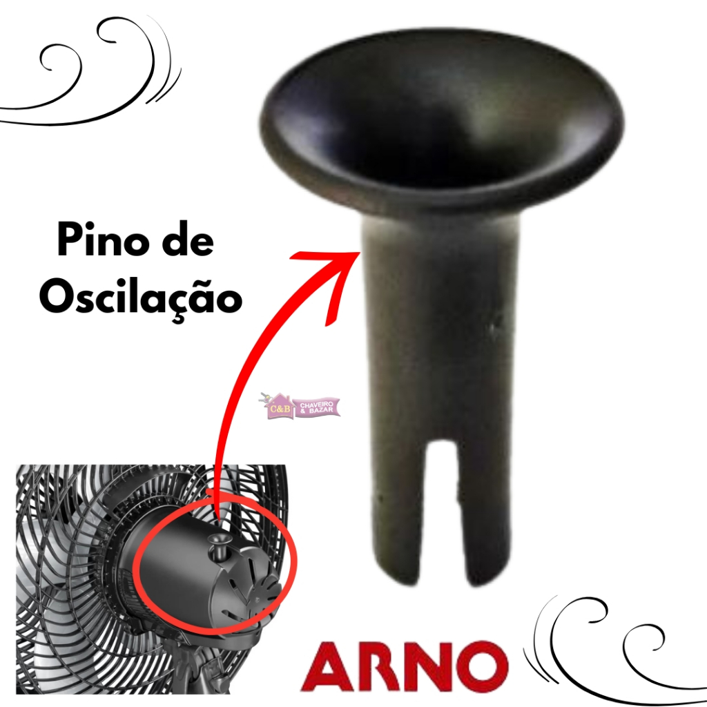 Botão Pino de Oscilação Ventilador Arno 40cm Original - VF40