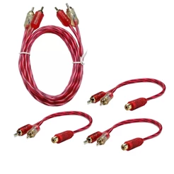 Kit Cabo Rca 1mt + 3 Y 2m1f Semi Blindado Cristal Bronze Audio e Video