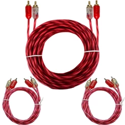 Kit Cabo Rca 5mts + 2 de 1mt Semi Blindado Cristal Bronze Audio e Video