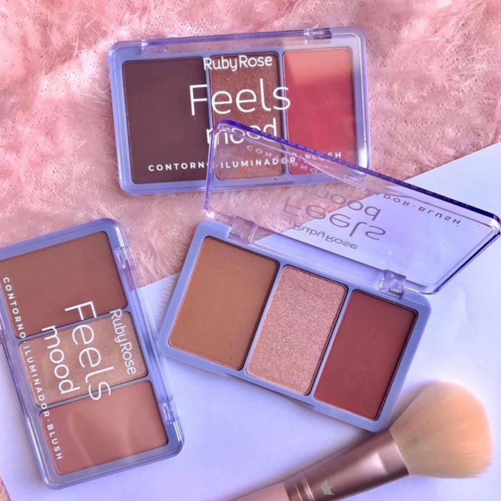 Paleta De Contorno, Iluminador, Blush Feels Mood By Ruby Rose