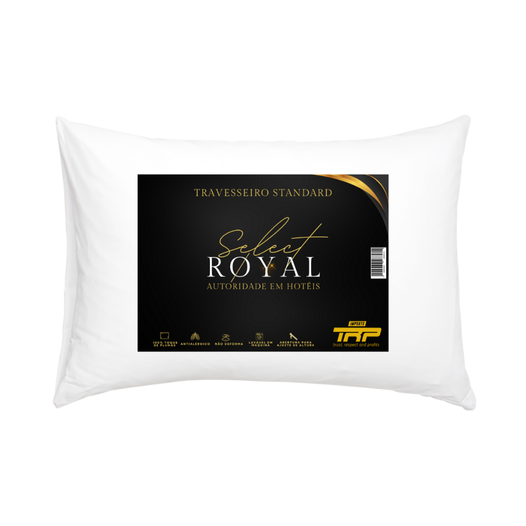 Travesseiro Select Royal Toque de Plumas Hotelaria Antialérgico Macio 50x70cm Fibra Importada TRP