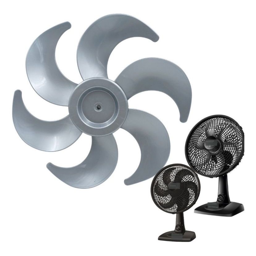 Hélice de ventilador compátivel com a marca Mondial 30cm 6 pás prata