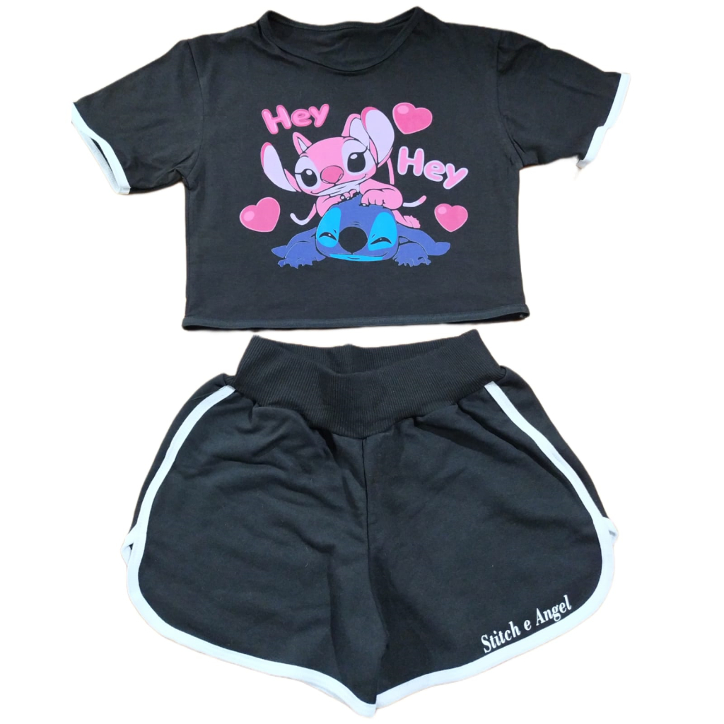 Conjuntinho Feminino Infantil Novo Modelo Stitch Estampado