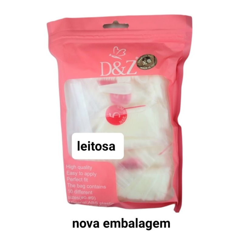Kit Unhas Postiças com 600, 240 ou 120 unidades Formato Bailarina | D&Z 7940 Tips Postiças Realista em Oferta na Shopee