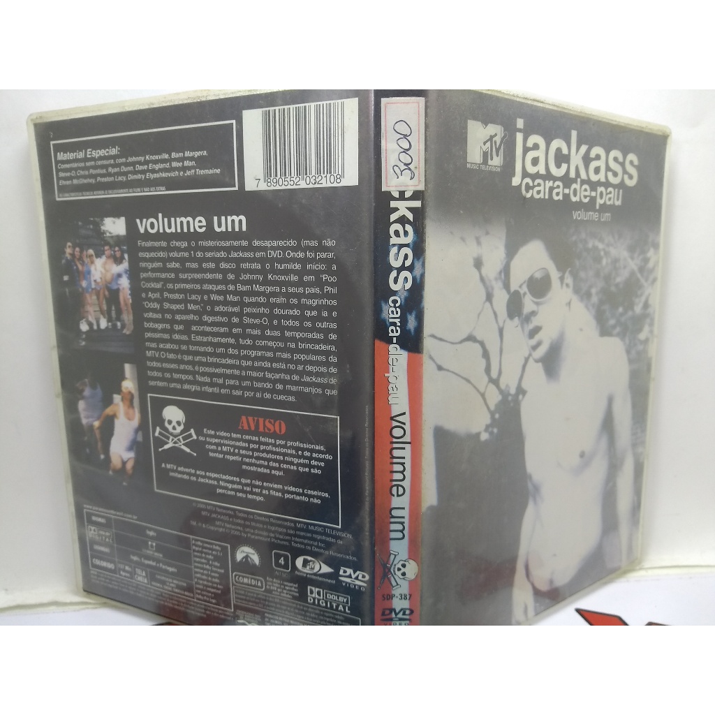 Dvd Jackass Cara-de-pau Volume Um Dvd Original Usado
