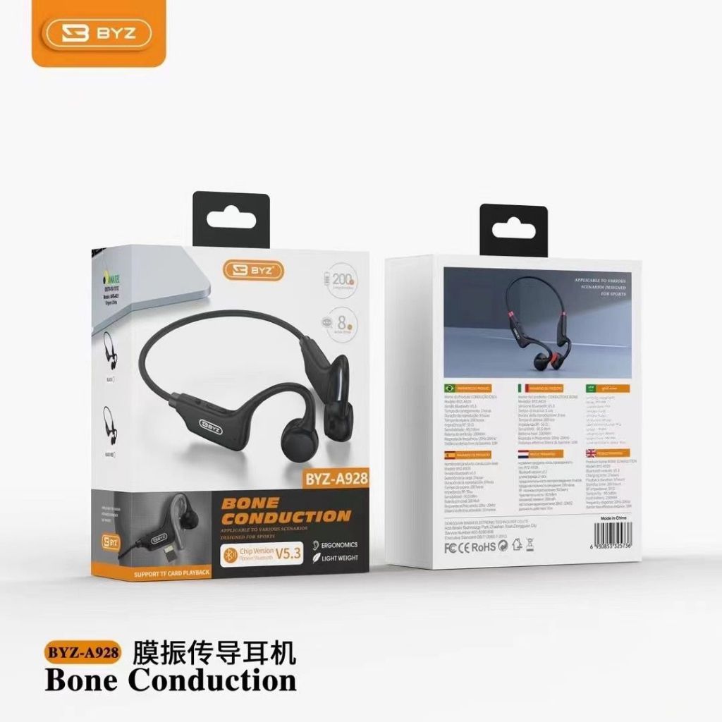 Fone Condução Fones De Ouvido Esporte LED Tela Sem Fio Bluetooth 5.3 Suporte Para Fone Cartão TF MP3 Com Microfone