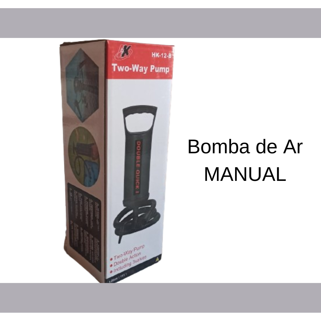 Bomba de Ar Manual l Com 3 Bicos Double Quick I - Preto - Festa - Para Balão Bubble
