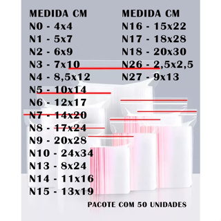 Saco Zip Lock Hermético Abre e Fecha - C/ 50 Unidades em Oferta na Shopee