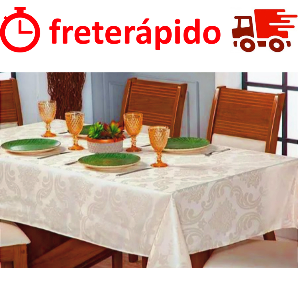 Toalha de Mesa Grande Para 6 Lugares tecido Jacquard - 2.00M