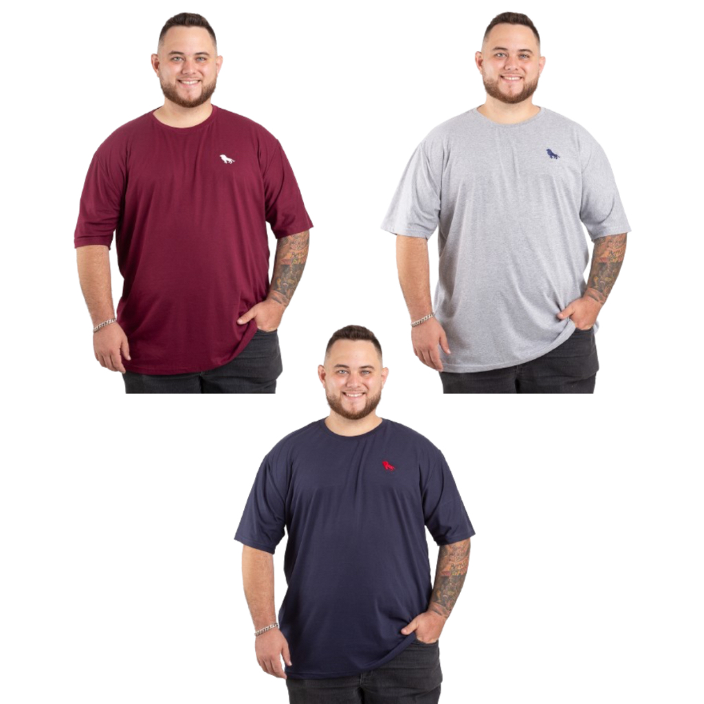 kit 3 camiseta clássica gola redondo plus size G1 G2 G3 em Oferta na Shopee