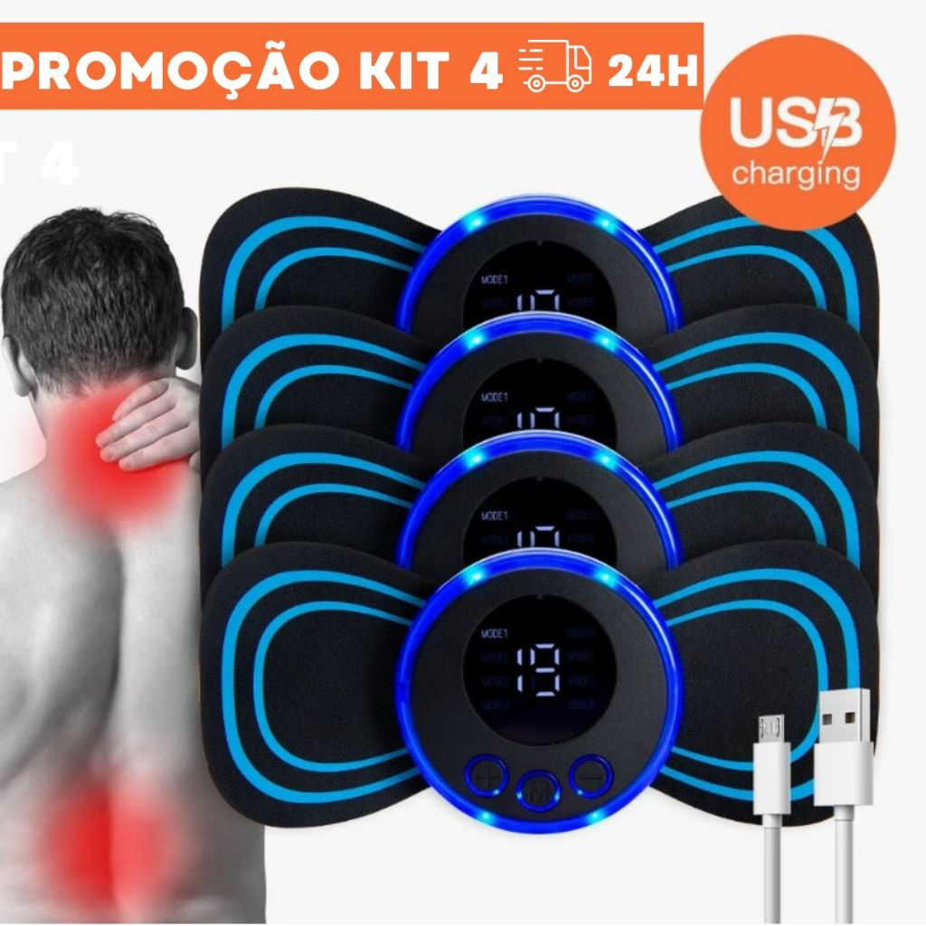 Kit Mini Massageador Elétrico Portátil Corpo Para Alívio De Dor Muscular