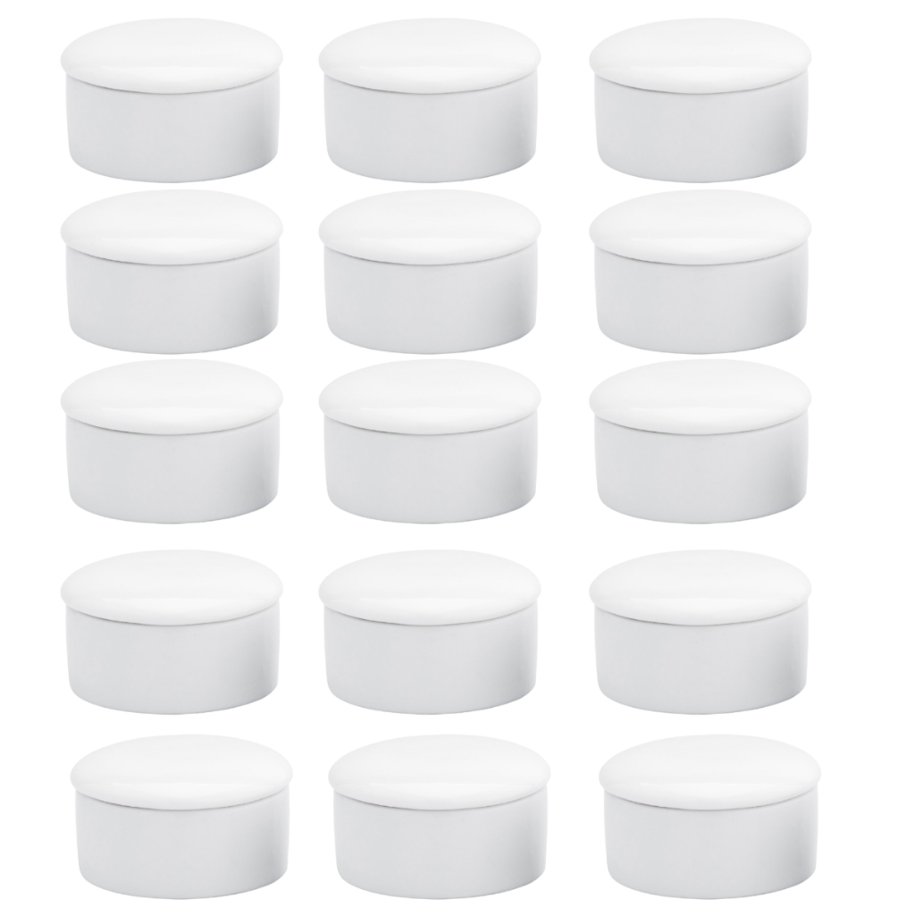 Kit 15 Porta Joias 6 cm Porcelana Branca Lembrancinha - Segunda Linha em Oferta na Shopee