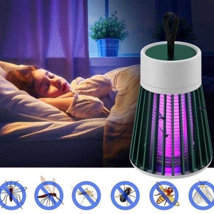 Mosquiteiro Elétrico USB LED Repelente Armadilha Mata Mosquito Moscas Pernilongo Luminária