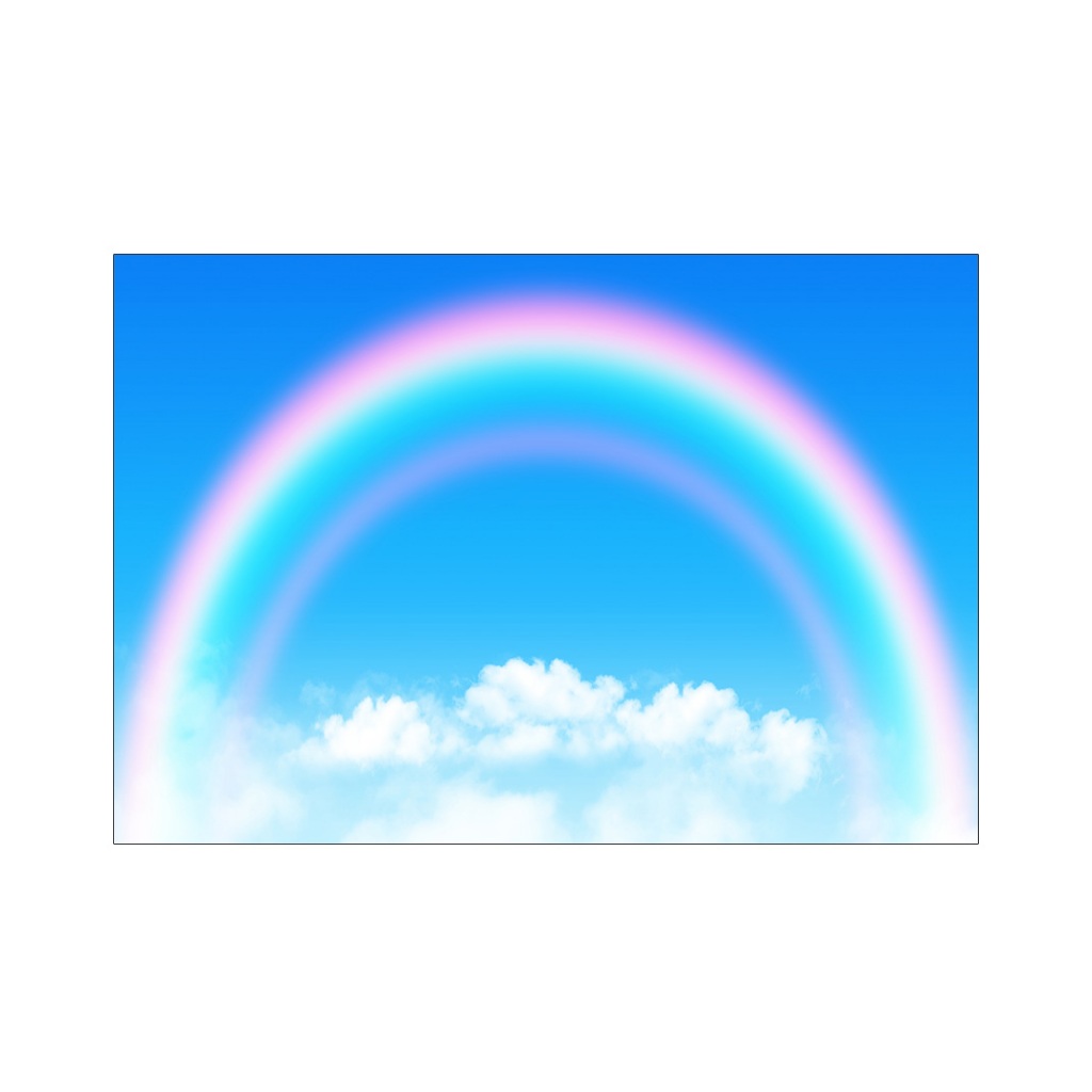 Fundo Fotográfico - Nuvens e Arco-Íris Céu Azul 013