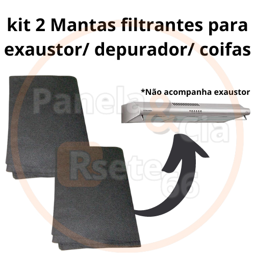 2 Mantas filtrantes para Exaustor / Coifa/ Depurador (filtro de feltro)