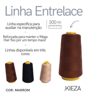 Linha Para Entrelace Alongamento Mega Hair Em Tela - Linha Resistente + Agulha