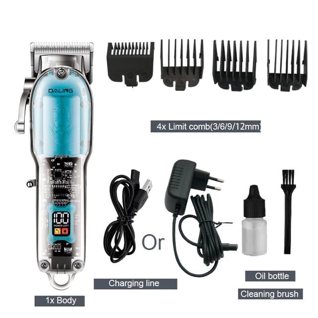 Máquina De Cortar Cabelo e Aparador Sem Fio Profissional Daling DL-1539 em Oferta na Shopee