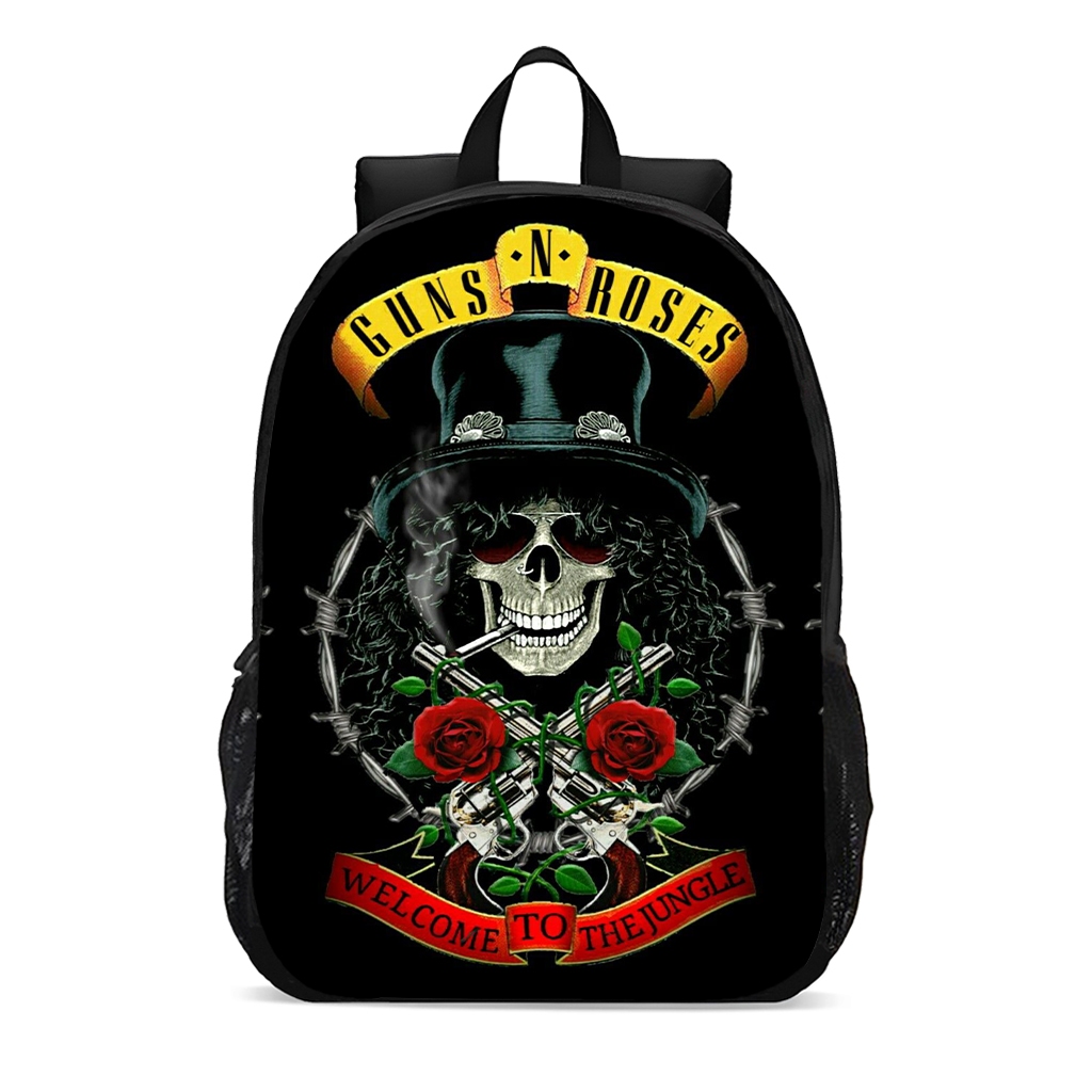 Mochila escolar infantil juvenil caveira banda rock guns n roses promoção em Oferta na Shopee