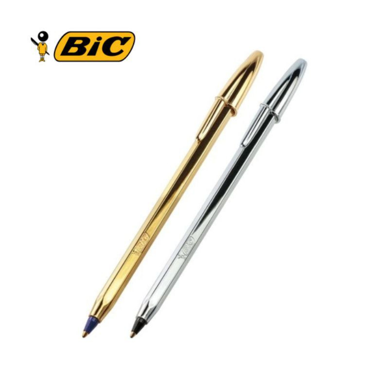 Caneta Bic Esferográfica kit Celebration Dourada e Prata envio imediato Blister c/02 Unidades