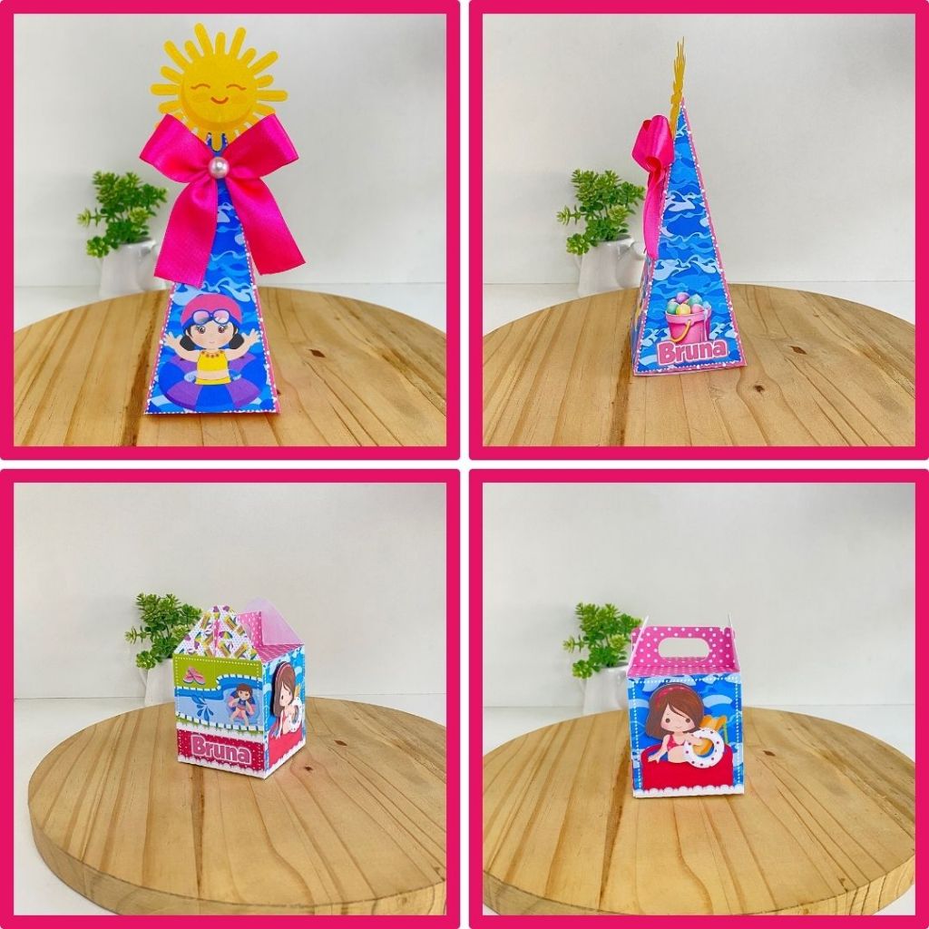 Kit festa Infantil 20 Peças Pool Party Lembrancinha - Aniversário - Caixinhas Personalizadas - Papelaria Personalizada