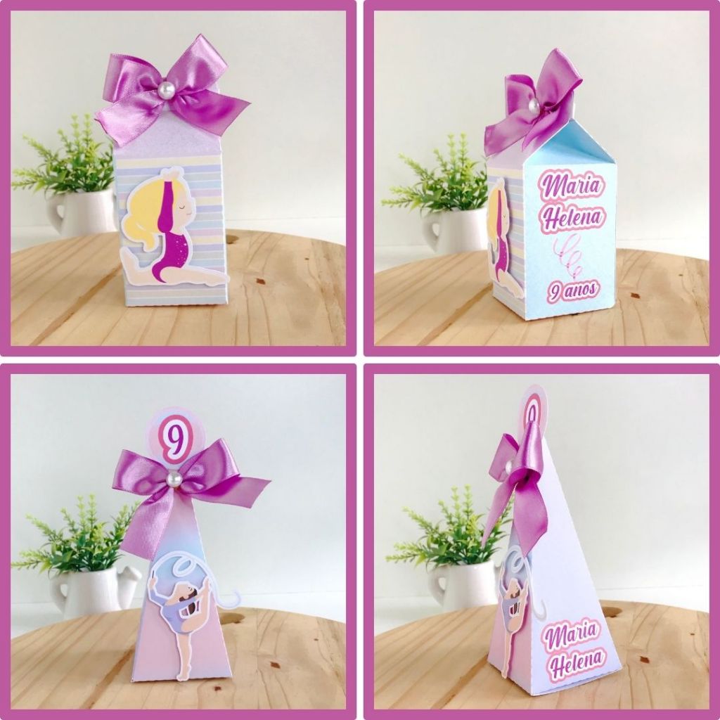 Kit festa Infantil 20 Peças Ginasta Lembrancinha - Aniversário - Caixinhas Personalizadas - Papelaria Personalizada