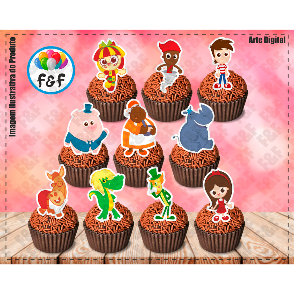 Toppers Tags Docinhos Doces Sitio do Pica Pau Amarelo em Oferta na Shopee