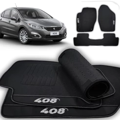 Tapete de Carro Para Peugeot Personalizado 408 2010 a 2012 2019 3 PEÇAS - Exclusivo Linha Premium