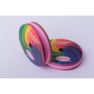 Fita Decorativa Pespontada Colorida Sinimbu PROMOÇÃO N2(10mm largura) 10 metros - Ref: 1814/10 em Oferta na Shopee