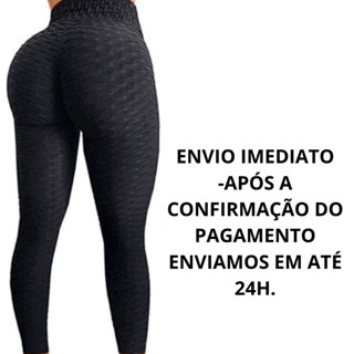 Calça Legging Feminina Textura em Bolha Suplex 3D Fitness Cós Alto Empina Bumbum Roupa de Academia