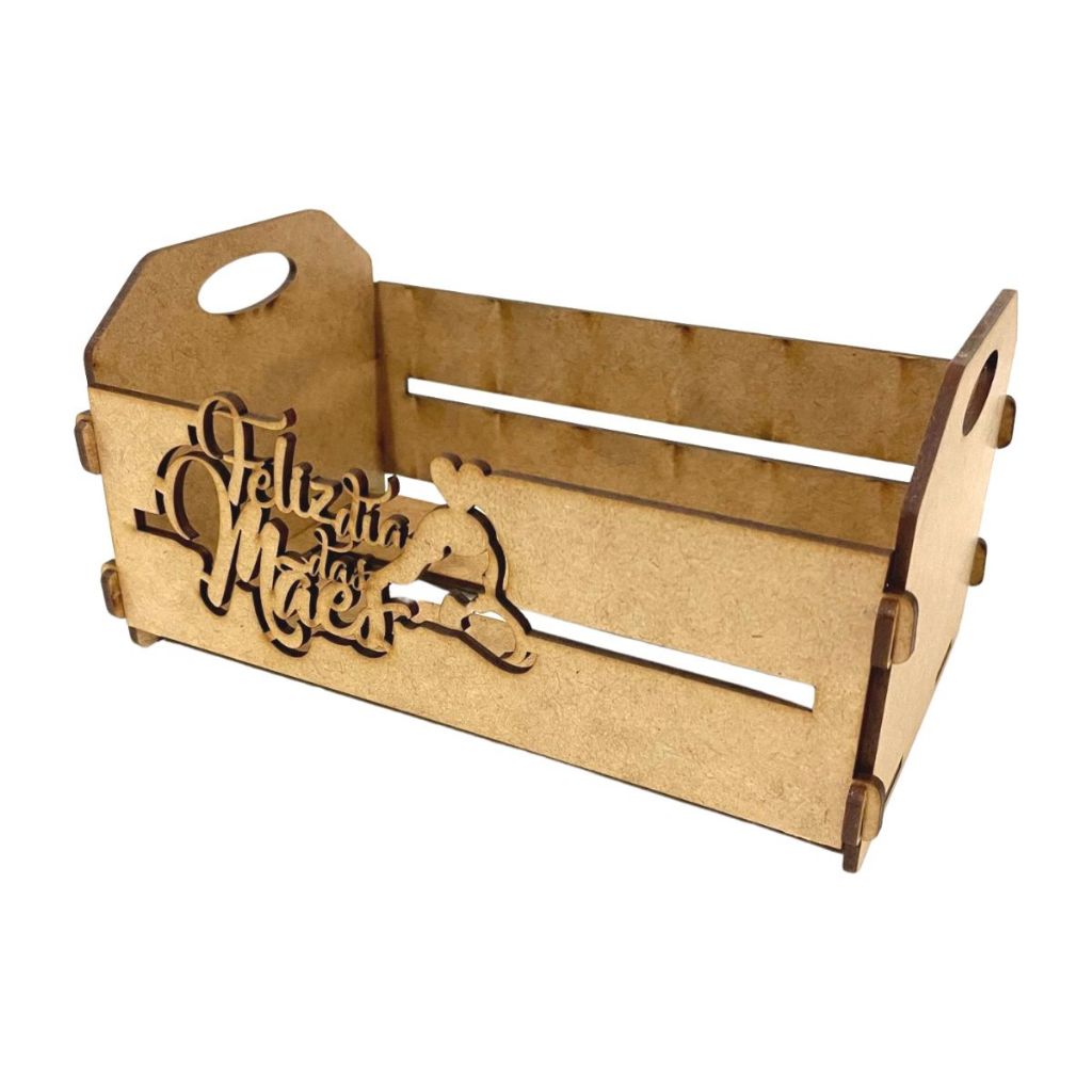 Kit 8 mini caixote feira cestinha caixotinho 15 cm mdf cru dia das mães porta doce lembracinha mãe