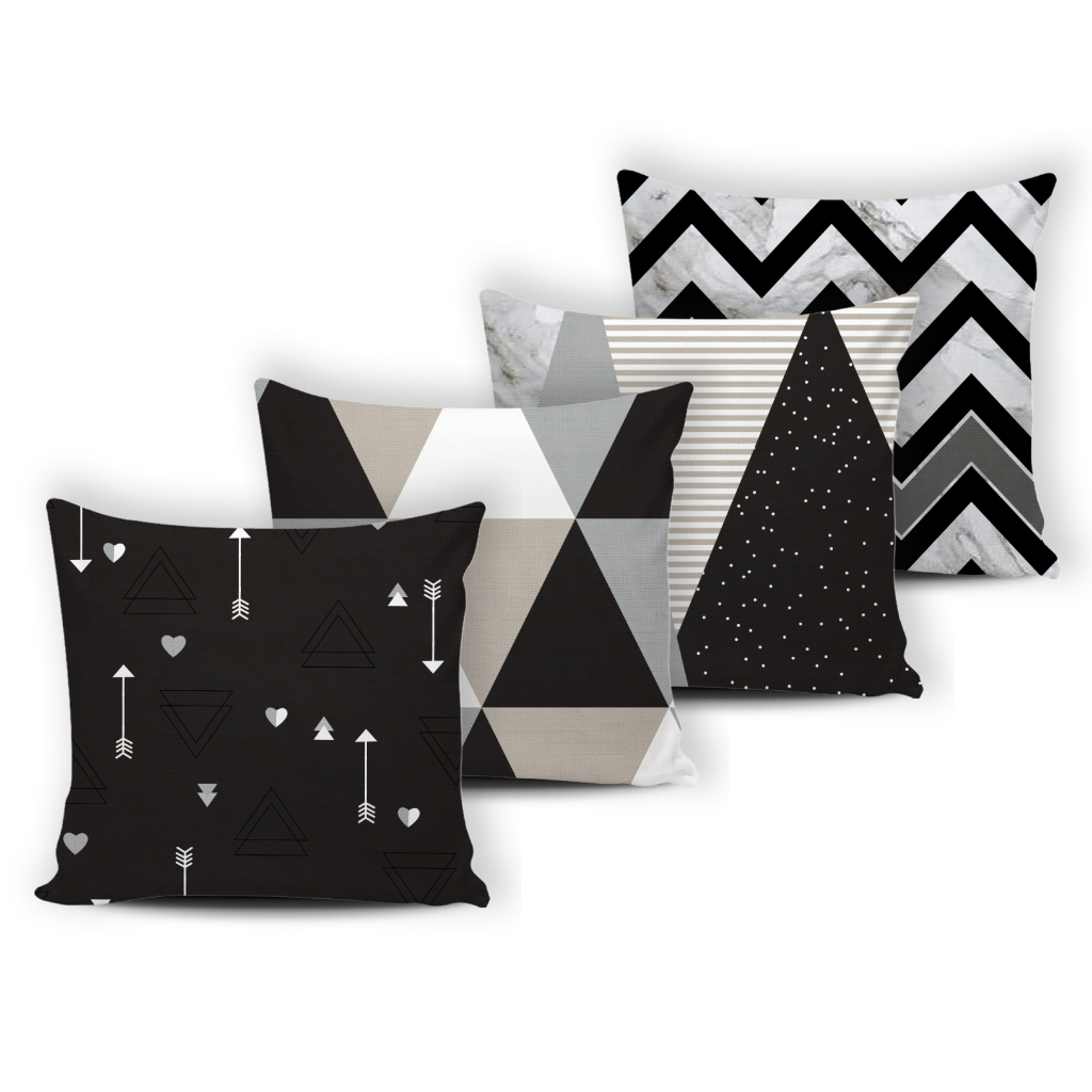 Kit 04 Capas de Almofada Decorativas Modernas Luxo - 036 em Oferta na Shopee