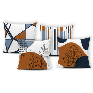 Kit 04 Capas de Almofada Decorativas Modernas Luxo - 078